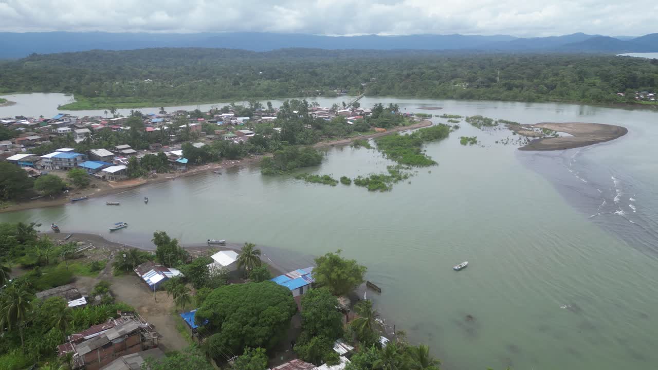 Aerial view of El Valle near Bahía Solano in the Chocó Department on the lush Pacific Coast of Colombia