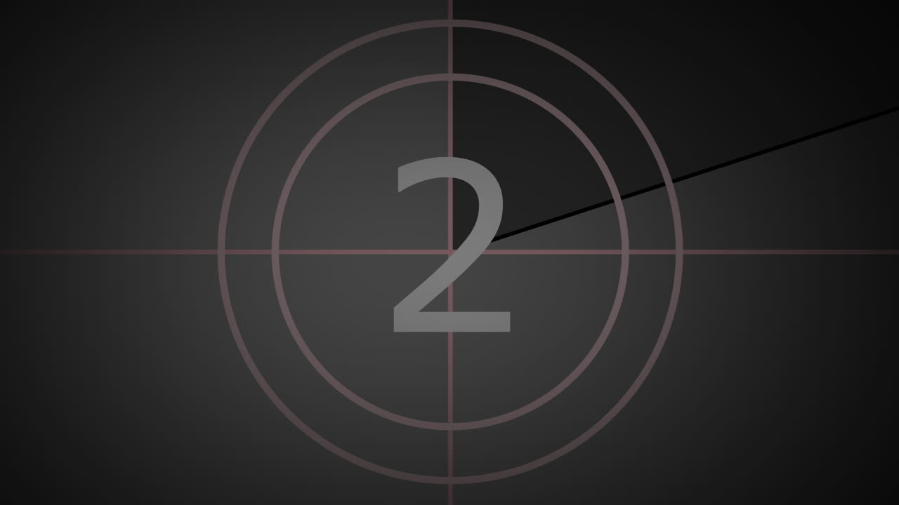 Retro Film Countdown from Five to Zero