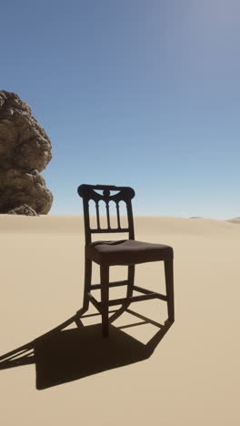 a chair in the desert