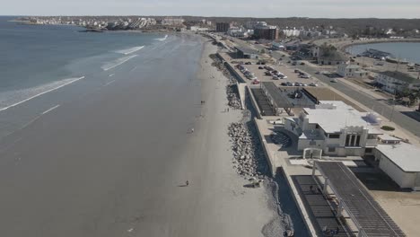 Sobrevuelo-De-Drones-De-La-Playa-De-Nantasket,-Casco,-Ma