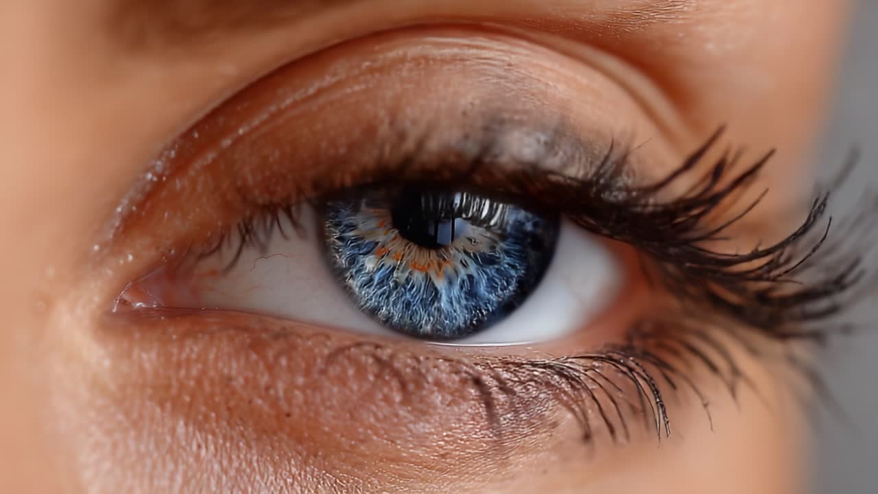 A Close-Up Examination of a Captivating Eye, Highlighting Its Unique Color Patterns and Intricate Details in Both Frames