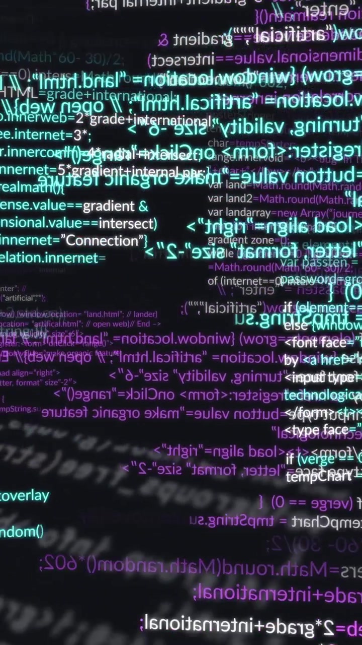 Animazione dell'elaborazione dati su sfondo di una sala server di computer.