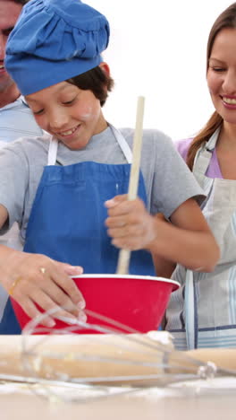 cute family baking together