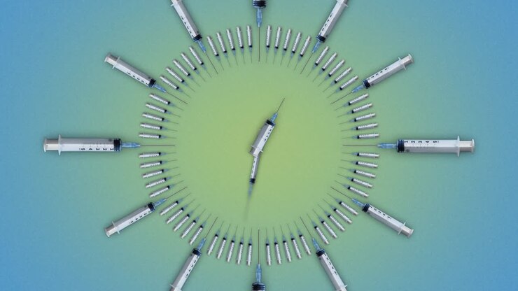 Clock made from timelapse syringes