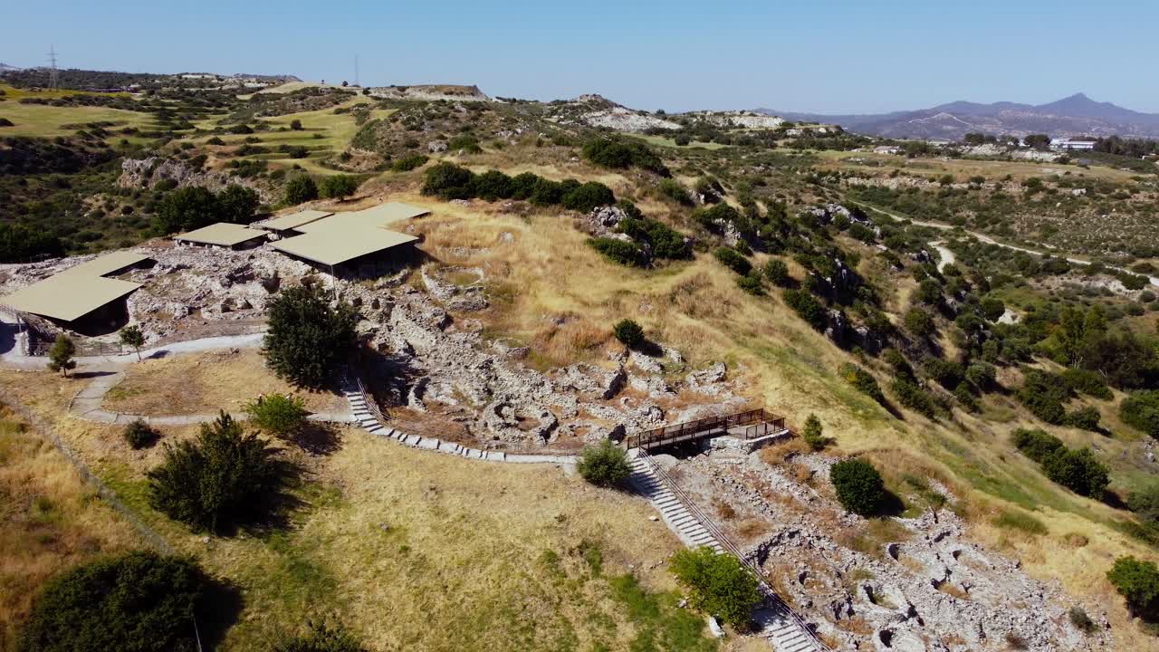 Aerial shot of The Neolithic settlement of Choirokoitia, Cyprus