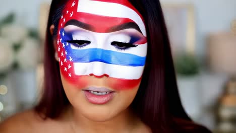 face paint: puerto rican flag makeup