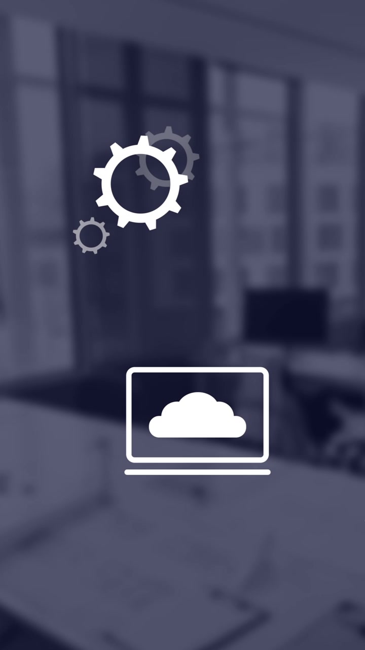 Animation of data processing and diagrams over office