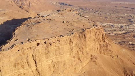 aerial view of masada fortress in the judean desert, israel