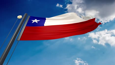 waving flag of chile