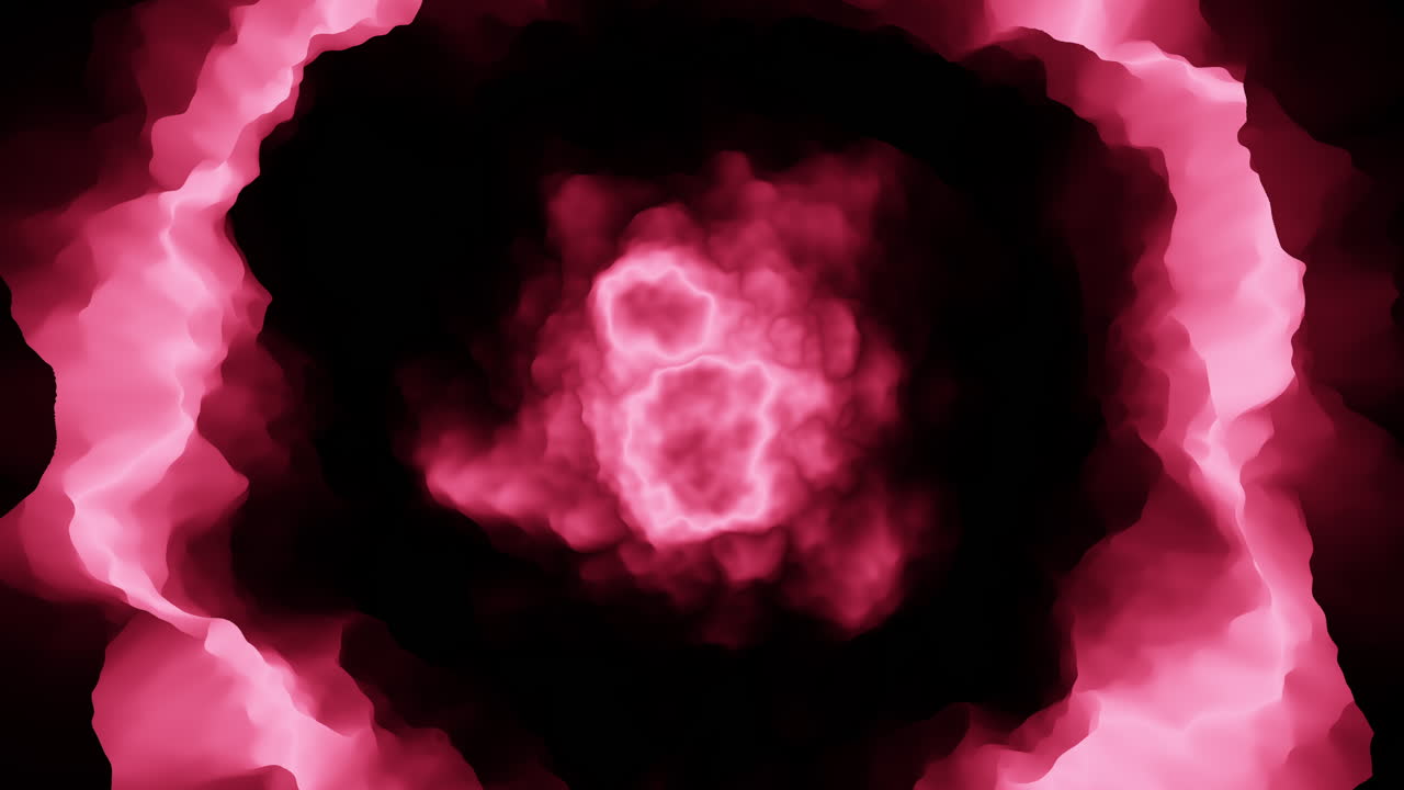 ярко-розовая волна на смелом черном фоне - изогнутые линии образуют уникальную форму