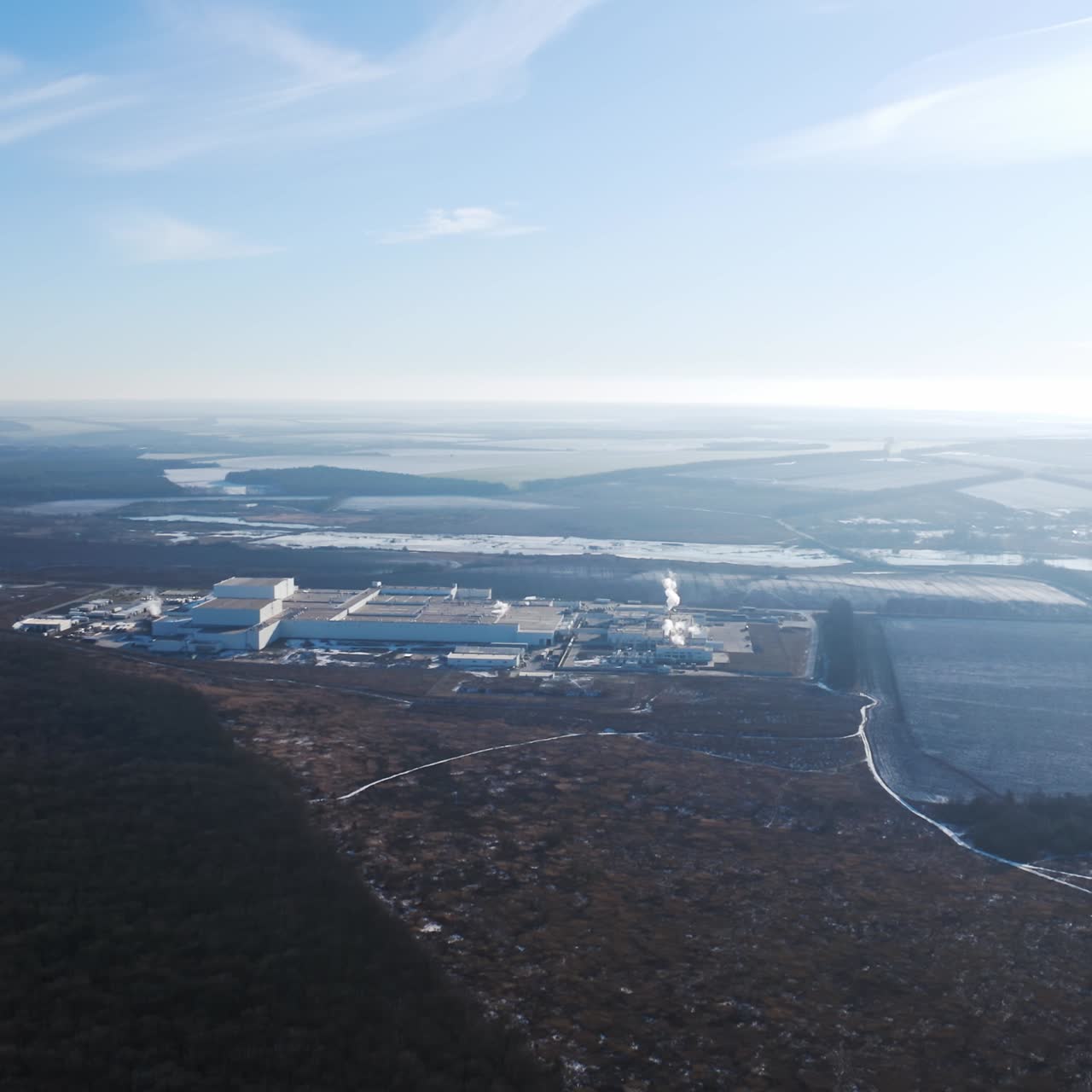 Aerial view of industrial zone