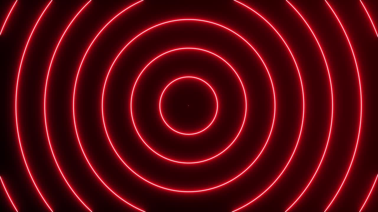 efecto de neón círculo de onda de movimiento de bucle. vídeo de fondo abstracto bucle sin costuras.