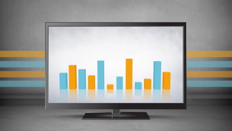 bar graphs on a tv screen