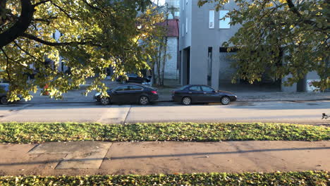 Timelapse-of-people-walking-on-street-in-residential-neighbourhood-in-Kalamaja,-Tallinn