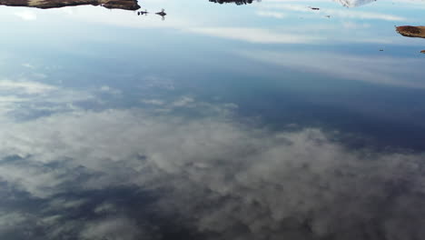 rannoch moor, escocia: imágenes aéreas en un día perfectamente quieto para revelar el reflejo y las montañas