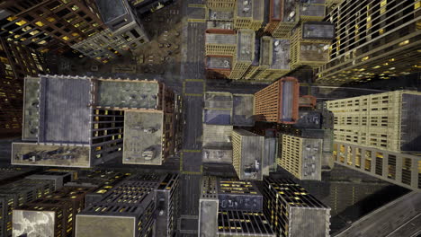 urban skyline viewed from above showcasing city streets and buildings