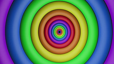 animación del patrón del círculo del arco iris moviéndose en un bucle sin costuras.