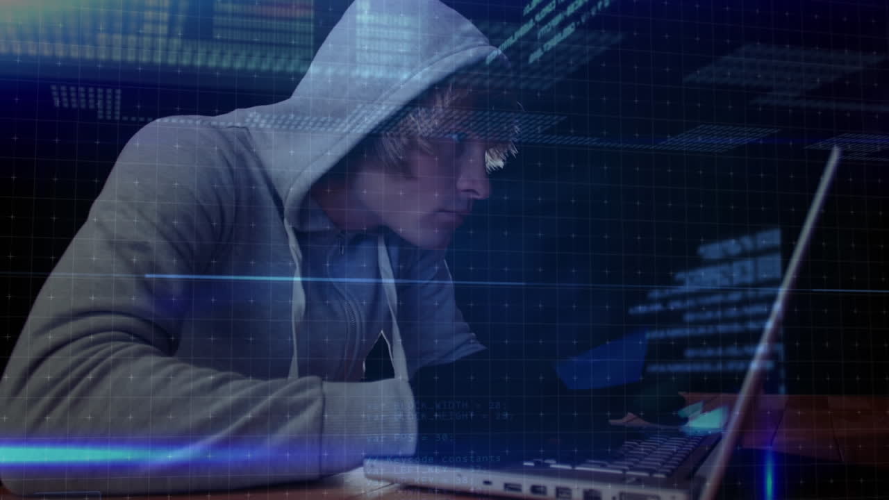Digital composite of hacker