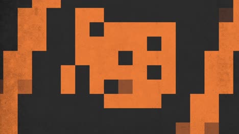 cara sonriente pixelada con rasgos naranjas