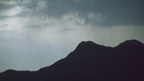 thunder strikes at a summit of a mountain