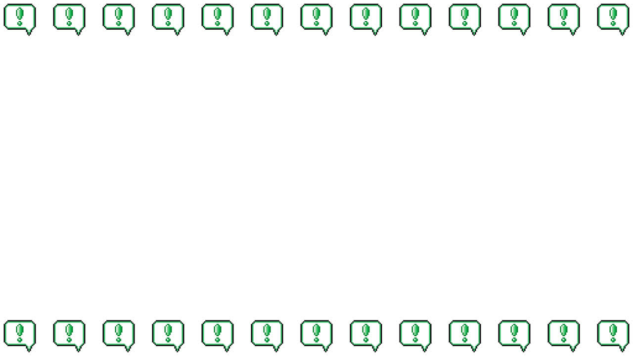 Pixel Art Speech bubble icon Exclamation mark Frame Animated Overlay ...