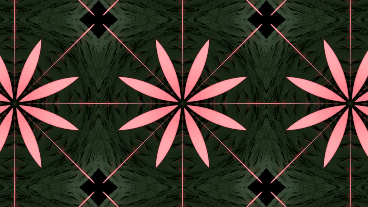 el caleidoscopio de neón abstracto en bucle o el mandala.