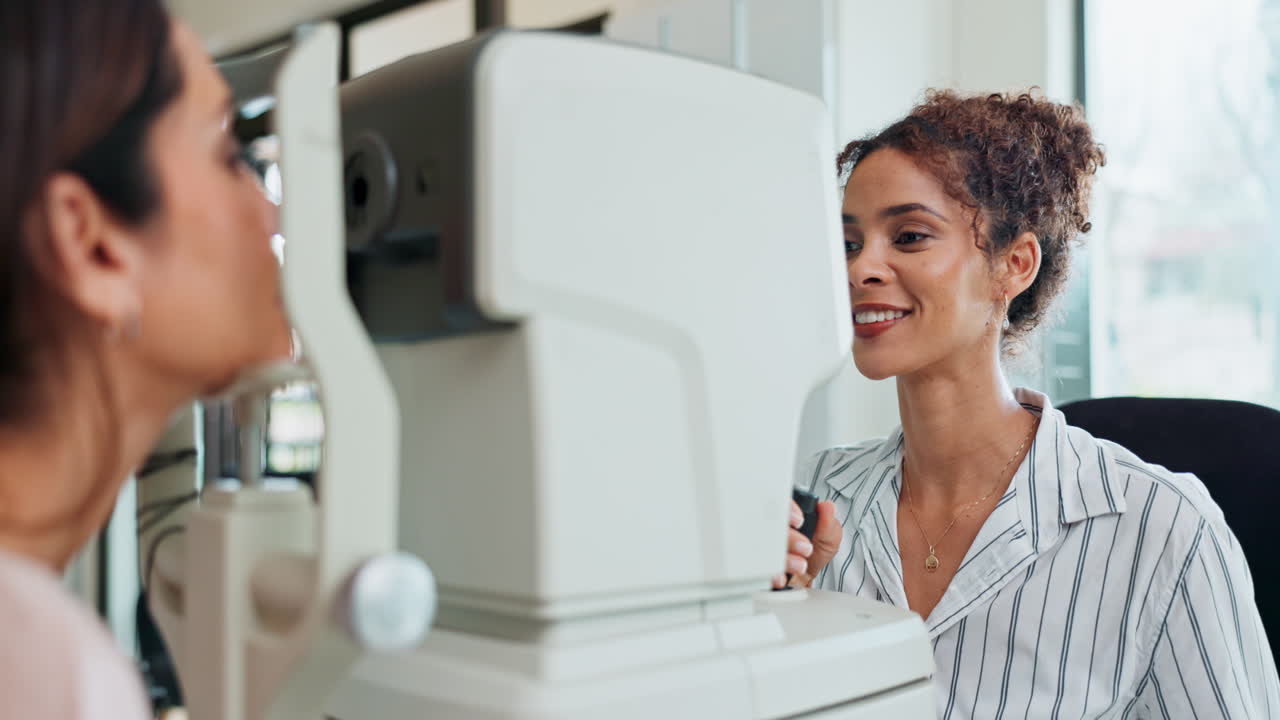 Eye exam at the optometrist's office