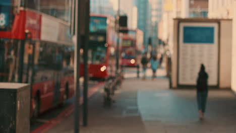 anonymous crowd of people walking  commuters london city street slow motion