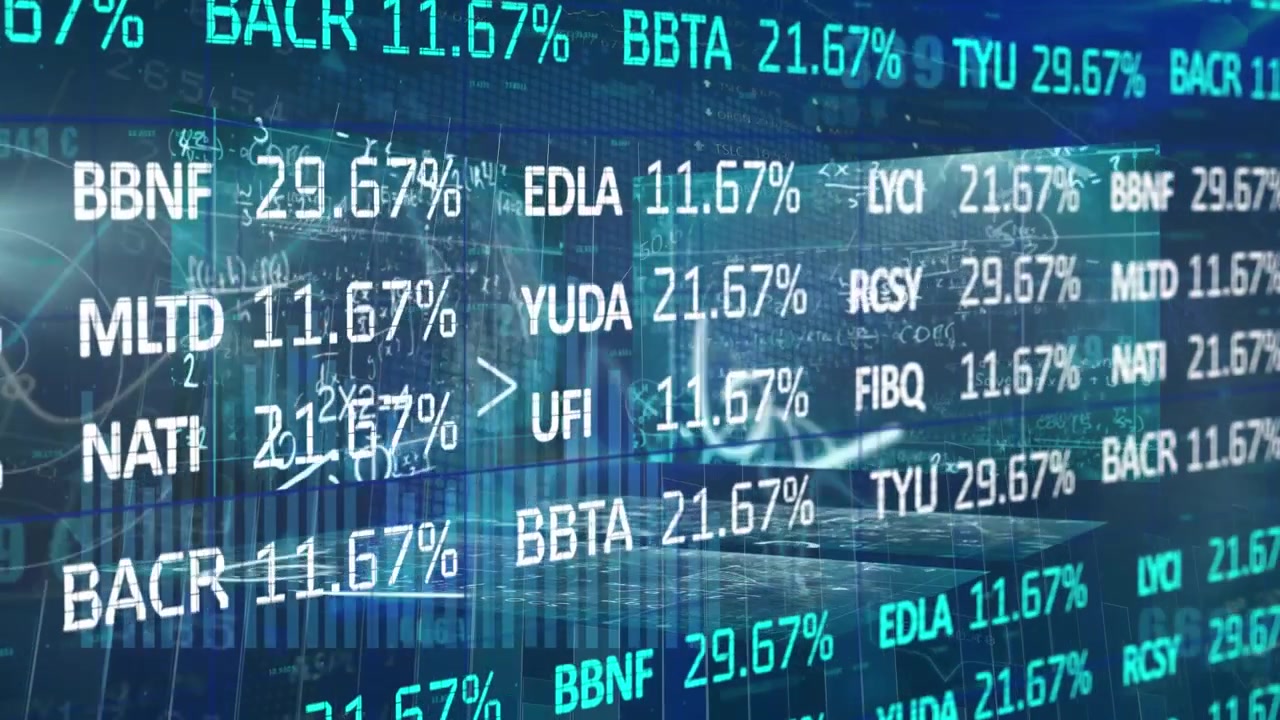 Animation of financial data processing over statistics