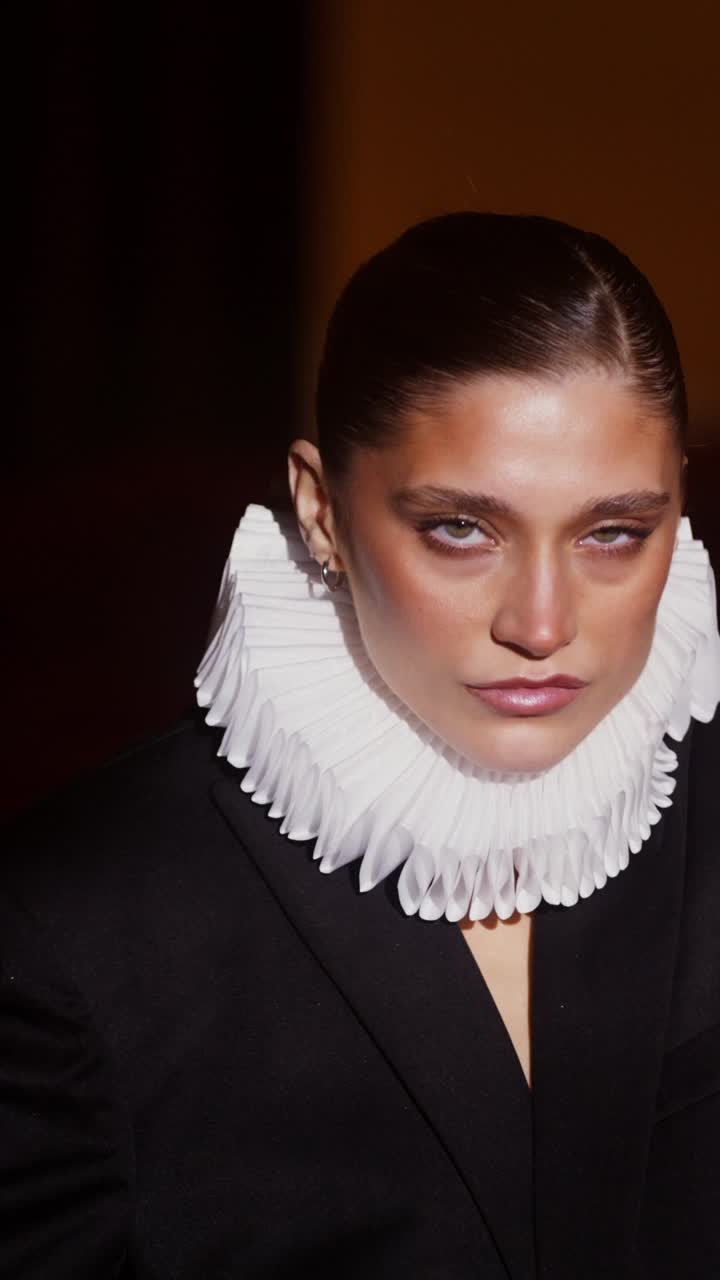 Woman in a historical-style collar