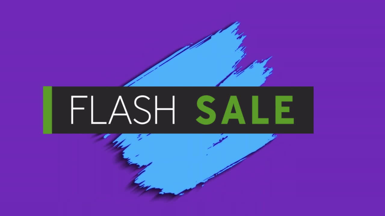 활기찬 패턴 배경 위에 플래시 판매 텍스트의 애니메이션