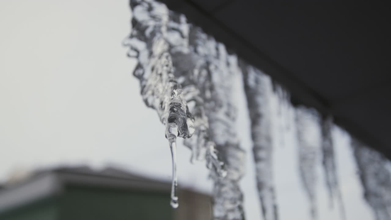 지붕에 있는 얼음 어리