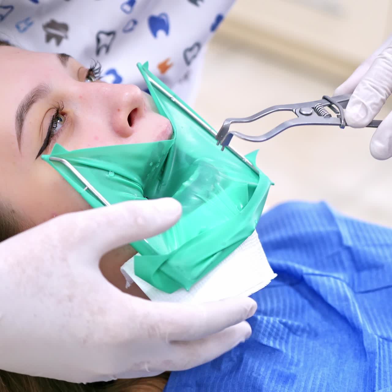 Patient in dental chair