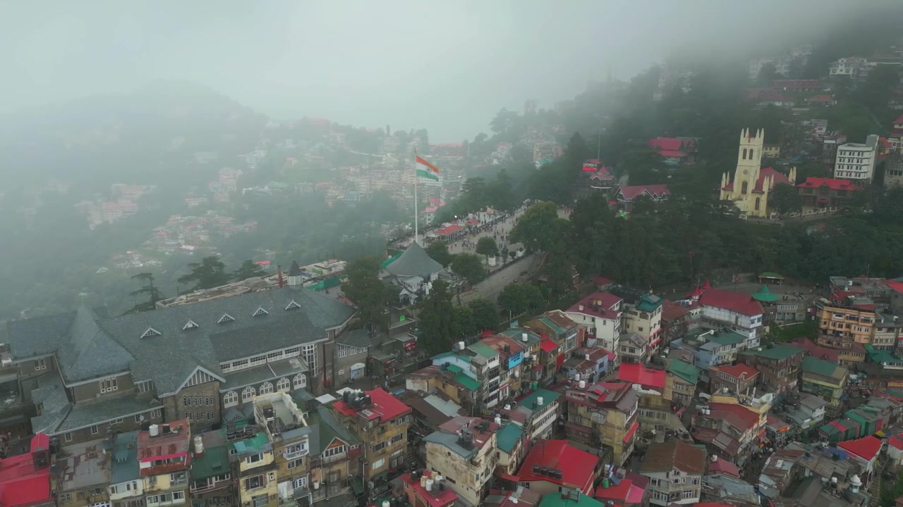 Shimla Hill Station: Widok lotniczy na Mall Road