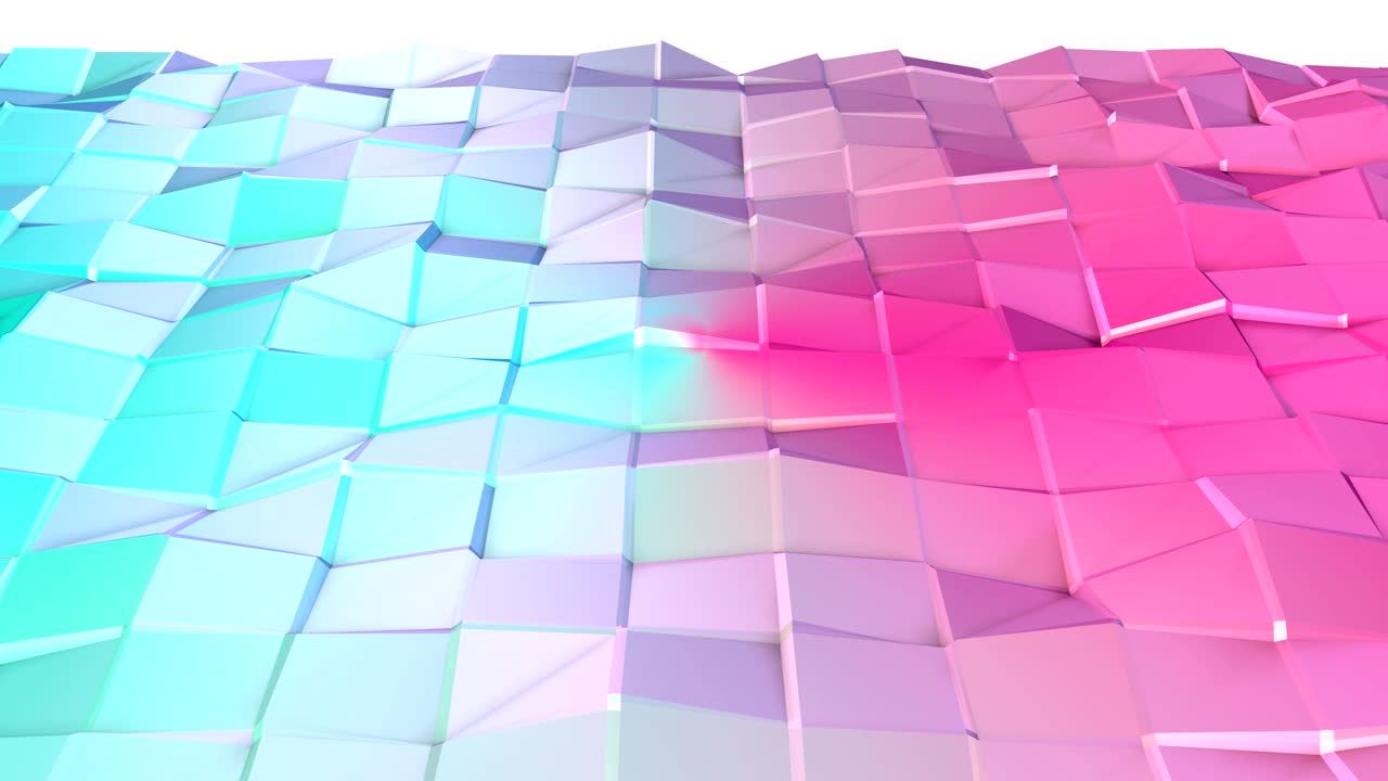 abstracto simple azul rosa baja poli superficie 3d como fondo juvenil. suave geométrico baja poli fondo de movimiento de desplazamiento de polígonos de color rosa azul puro. fondo de bucle sin costuras 4k fullhd