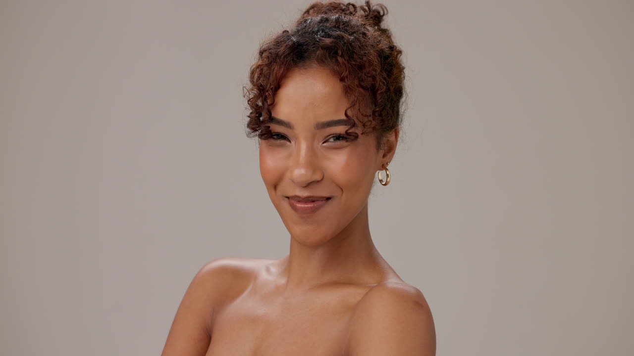 Smiling Woman with Curly Hair