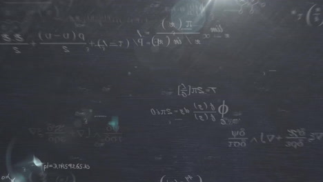 animation of mathematical data processing over black background