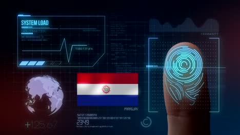 finger print biometric scanning identification system. paraguay nationality