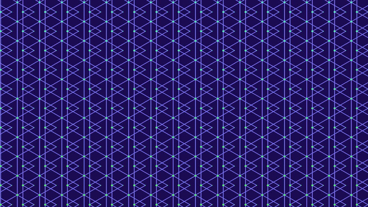 시모리스 네온 무지개 기하학적 삼각형 패턴과 행에 있는 점