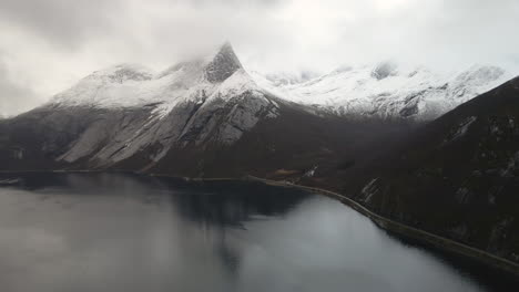 Dramatic-snow-landscape-of-striking-Stetind-mountain-in-Norway