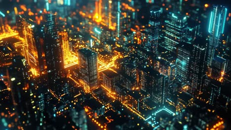 futuristic cityscape at night