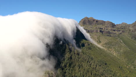 time-lapse of rolling clouds of the mountain on the island of maderia, portugal