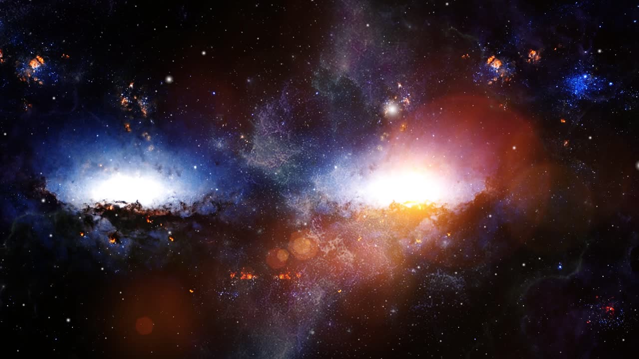 dos galaxias gemelas que se mueven y flotan en el universo