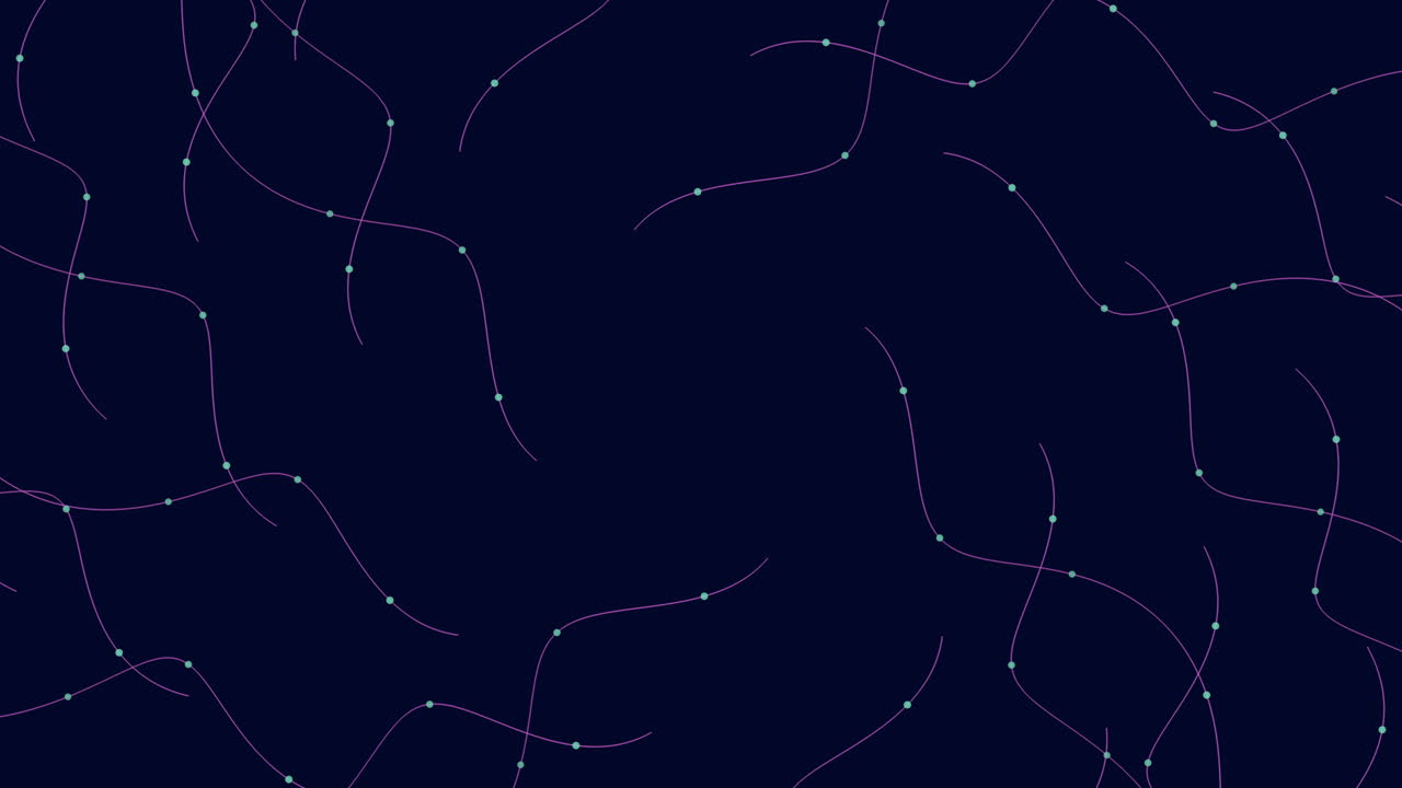 Vibrant green lines swirl on a dark background, creating a dynamic and mesmerizing visual effect through their movement and glowing appearance