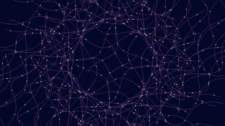 Vivaci linee verdi turbinano su uno sfondo scuro, creando un effetto visivo dinamico e ipnotico attraverso il loro movimento e l'aspetto luminoso.