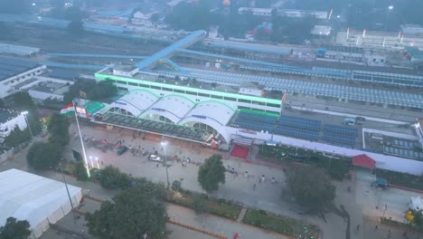 aerial view of prayagraj railway station maha kumbh