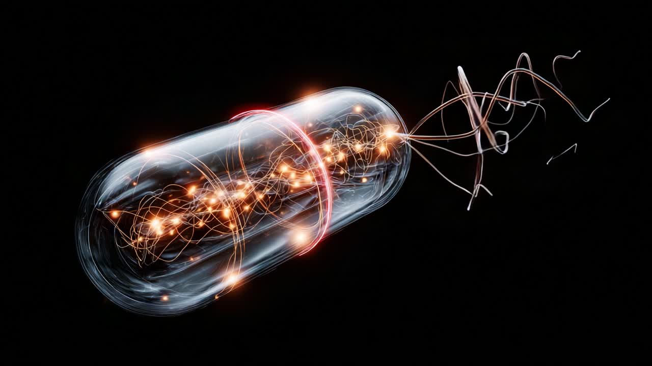 Dynamic Energy Capsule: A Mesmerizing Journey through Quantum Sparks and Electric Currents Captured in Stunning Visuals of Futuristic Technology
