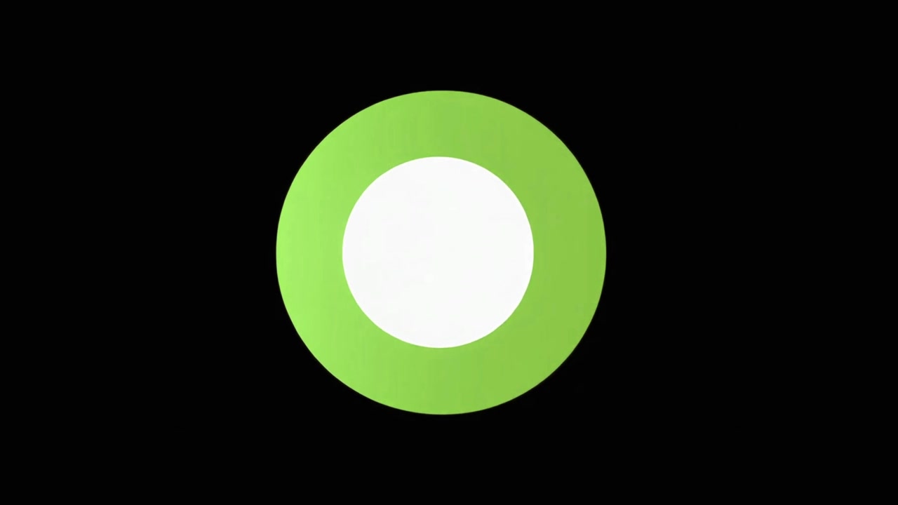 Abstract Animation of a Green Frame Transforming into a Circle