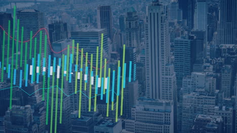 animación del procesamiento de datos sobre el paisaje urbano
