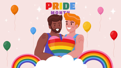 gráfico en movimiento de ilustración plana para la celebración del mes del orgullo